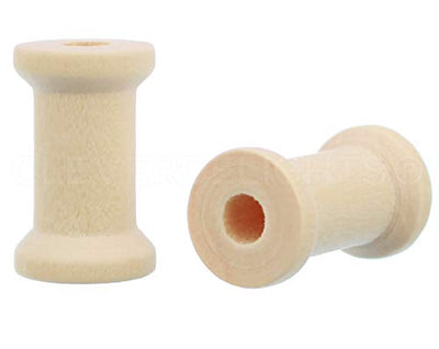 CleverDelights 1" x 5/8" Wood Spools - 50 Pack - 1 Inch Craft Spools