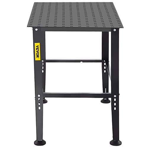 VEVOR Welding Table, 36" x 24" Steel Welding Workbench Table, 0.12-inch Thick Industrial Workbench, 600lb Loading Capacity Work Bench, Heavy Duty VEVOR