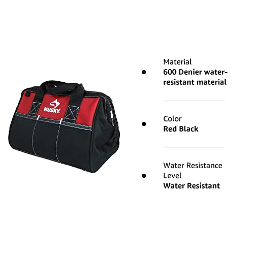 Husky 12 Inch Contractor’s Multi-Purpose Water-Resistant Tool Bag Husky