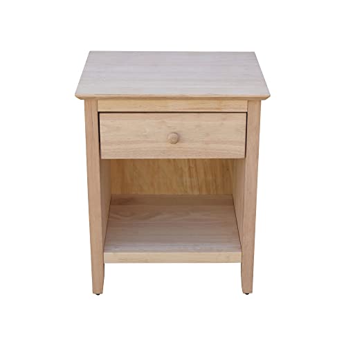 IC International Concepts Solid Wood Unfinished Nightstand IC International Concepts