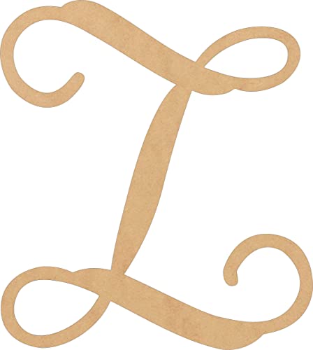 Monogram Letter Z Wooden 10 Inch Unfinished Initial, Wood Letters for Vine Monograms Nursery Decor, Blank Wall Art MDF Shape NEXTCraft