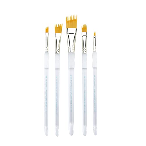 Aqualon Royal & Langnickel Wisp Angular Artist Brush Set, 5-Piece Aqualon
