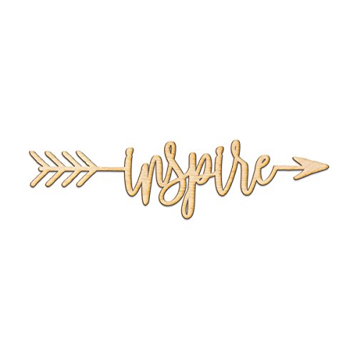 Inspire Right Arrow Wood Sign Home Decor Wall Art Hanging Rustic Unfinished 12" x 3" Woodums