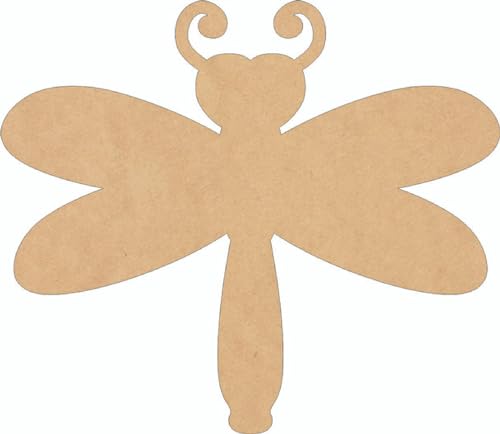 Wooden Heart Dragonfly 8'' Cutout, Unfinished Wood Animal Craft Shape, Kids Insect MDF NEXTCraft