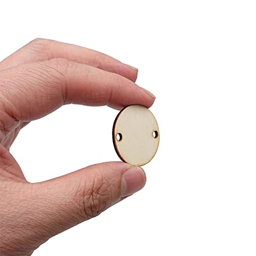 MYYZMY 50 Pieces Wooden Circles Tags 1.2 inch with Holes and 50 Pieces 10 mm Rings MYYZMY