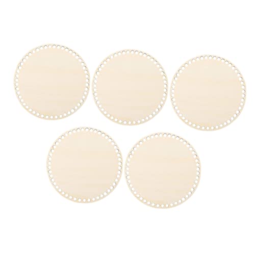FONDOTIN 5pcs Woven Bag Base Blank Tote Bag Knitting Supplies DIY Kits DIY Bag Wooden Base Wood Basket Bottom Basket Weaving Base Bottom Shaper Pad FONDOTIN