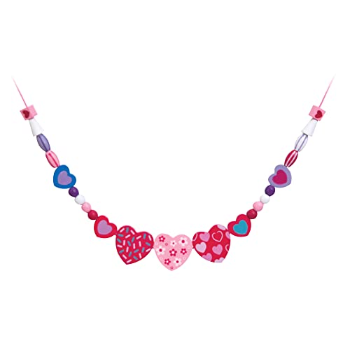 Melissa & Doug Created by Me! Heart Beads Wooden Bead Kit, 120+ Beads and 5 Cords for Jewelry-Making Melissa & Doug