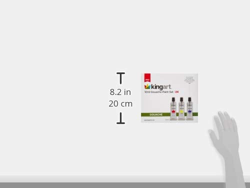 KINGART 534-24 PRO GOUACHE Paint Set, Set of 24 Unique Colors, 12ml Tubes, Non-toxic, water-based paints KINGART