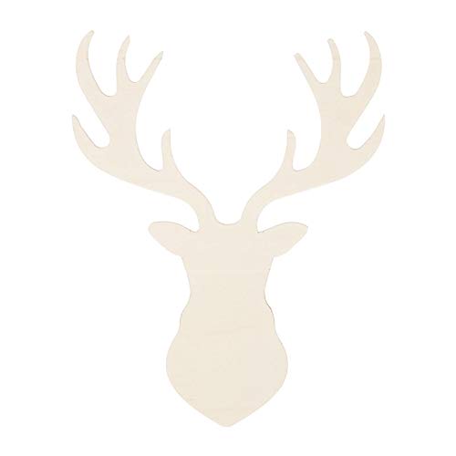 Unfinished Wood Deer Head Cutouts Set of 3 by Factory Direct Craft - Made in The USA for Christmas Decorating, Crafts and DIY Projects (9 Inches Factory Direct Craft