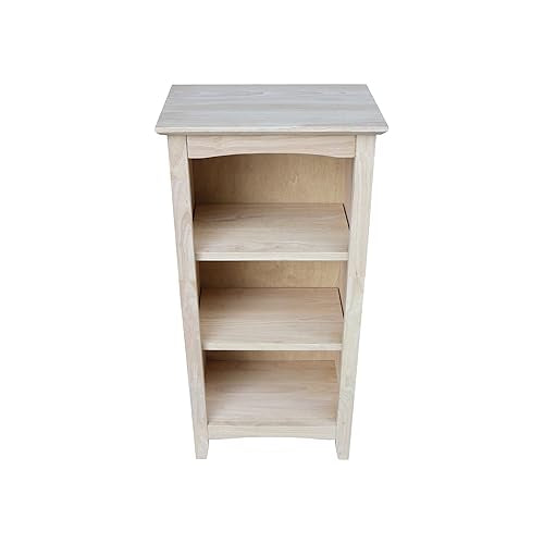 International Concepts Parawood Shaker Bookcase - 36" H Unfinished Solid Wood Shelves IC International Concepts