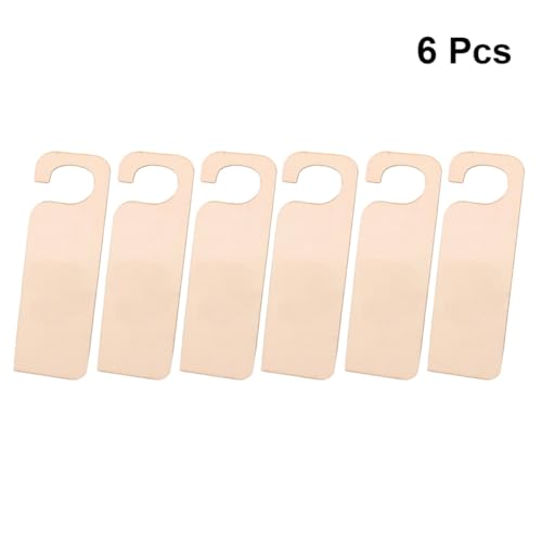 6pcs Unfinished Wood Door Knob Hangers Blank Natural Signs Plaque Gift Tag Memo Board for DIY Craft Home Hotel Meeting Session Office ULTNICE