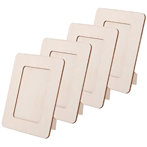 Kisangel 8 pcs DIY wooden photo frame table top photo frame blank wood picture frame wooden painting crafts for kids unfinished wood picture frames Kisangel