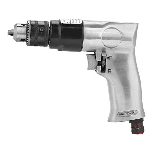 Air Drill, 3/8" 1700rpm High-speed Pneumatic Drill Reversible Rotation Air Drill Tool for Hole Drilling for Drilling on Walls, Floors, Iron Plate, Vikye