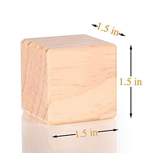 Wooden Cubes, 1.5 inch Natural Wood Blocks, 10PCS Unfinished Square Blocks with Rounded Corners for Crafts, Alphabet Blocks, Number Cubes or Puzzles Ourtroness