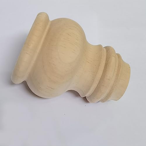 Btibpse 3 Inch Wooden Furniture Legs, Solid Wood Unpainted Replacement Furniture Legs, Cabinet Legs/Desk/Sofa/Bookcase Bun Feet, DIY Wooden Round Btibpse