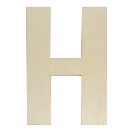 Wooden Letters 12 Inch, Big Wooden Letter H Shapes Cutouts Blank Unfinished Large Wood Alphabet Letters for DIY Crafts Wall Decor Painting Wedding Hongma