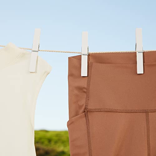 Juvale 100 Pack Wooden Clothespins for Hanging Laundry, Crafts, Photos (White, 4 in) Juvale