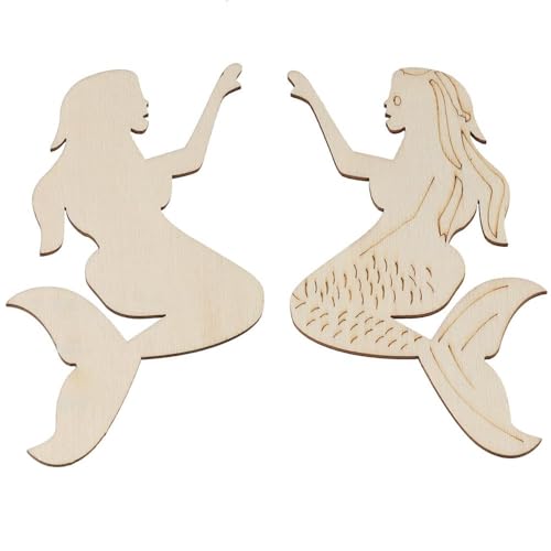 Uniquer 30Pcs Ocean Animal Unfinished Wood DIY Crafts,Sea Animal Unpainted Wood Slices,Octopus Whale Dolphin Seahorse Fish Wooden Painting for Uniquer