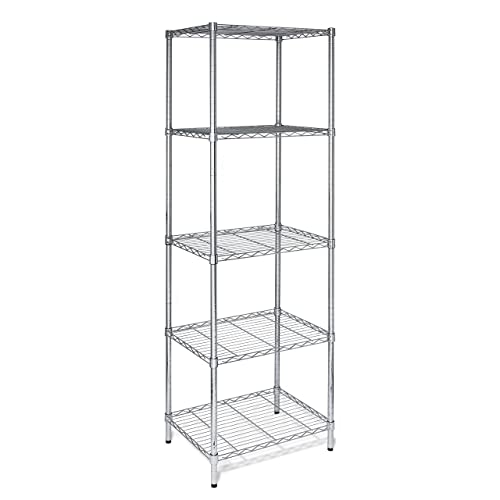 Honey-Can-Do SHF-01054 5-tier chrome shelving unit, 250 lbs Honey-Can-Do