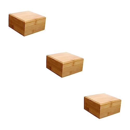 MAGICLULU 3 Pcs Wooden Storage Box Unfinished Wood Crates Jewelery Organzer Jewelry Organizer Clear Wooden Treasure Containers Tarot Jewelery MAGICLULU