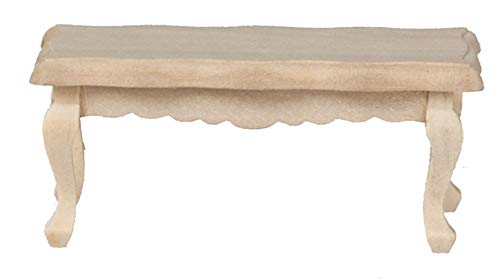 Dolls House Unfinished Scalloped Coffee Table Bare Wood Living Room Furniture Melody Jane Dolls Houses