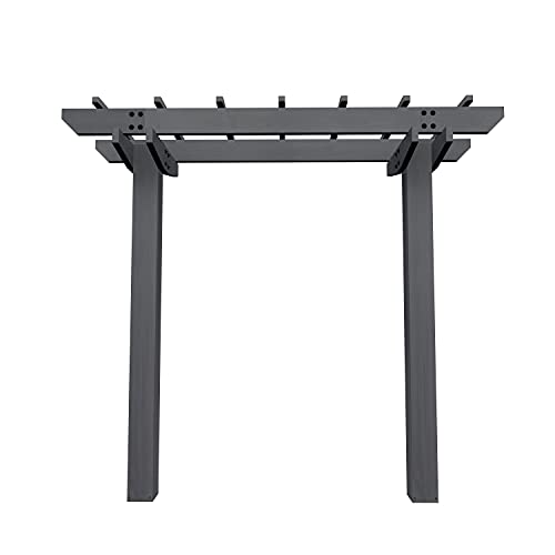 Vita Charcoal Grey Wildwood Cedar Two Post Arbor, 72 inch W x 90 inch H, FSC, Gray, VA68896 New England Arbors