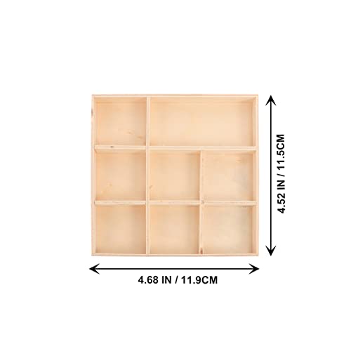 COHEALI 2pcs Boxes Storage Box Wood Drawer Divider Cube Storage Bins Jewelry Display Case Jewelry Organizer Clear Unfinished Jewelry Display Plate COHEALI