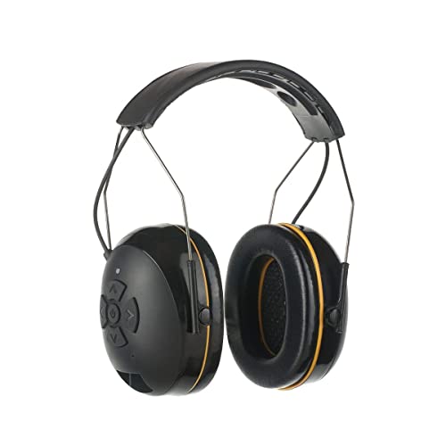 PROTEAR NRR 25dB Noise Reduction Digital Radio Ear Muff, Ear Hearing Protection Earmuff with Boom Microphones, Bluetooth Headphone Function for Daily PROTEAR