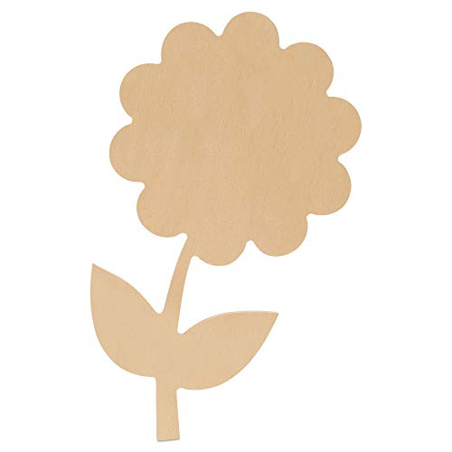 Wood Flower Cutouts, 12-inch x 6.5-inch, Pack of 3 Unfinished Wood Cutouts for Painting, Spring/Easter Craft, and Spring Décor, by Woodpeckers Woodpeckers