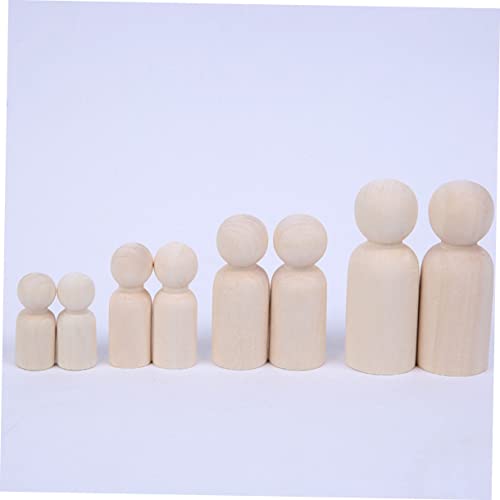 20pcs Wood People for Crafts DIY Painting Dolls Nativity Toys for Kids Family peg Unfinished Wood Ornaments Puppets for Kids Dolls for DIY peg Dolls SEWOART