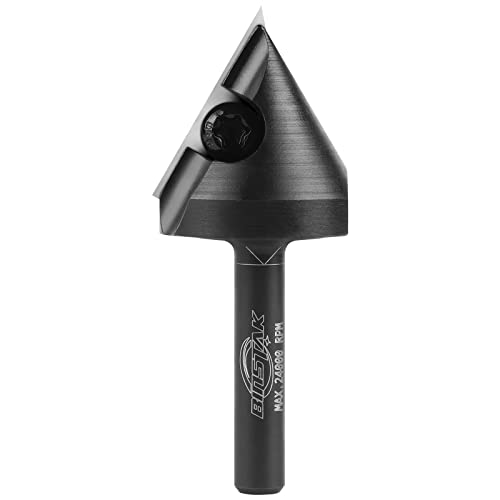 BINSTAK 60 Degree V Groove Router Bit 1/4 Inch Shank, Carbide Insert Wood CNC Router Bits for Woodworking Engraving Carving BINSTAK