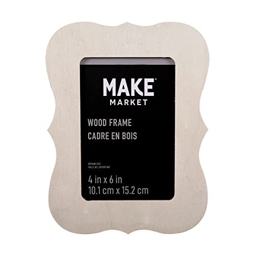 24 Pack: 4”; x 6”; Ready-to-Finish Scalloped Edges Wood Frame by Make Market® Make Market