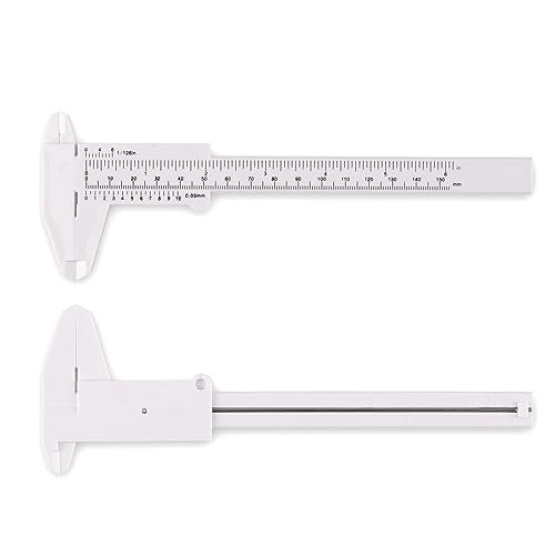 Ultrassist Plastic Vernier Caliper (2pcs), 150 mm Mini Plastic Caliper for School Student, Portable 0-6 Inch Measuring Tools, Sliding Gauge Ultrassist