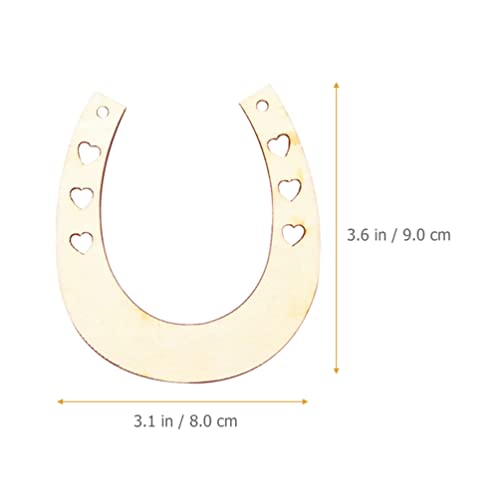 Toyvian 12pcs Unfinished Wood Horseshoe Cutouts Blank Wooden Horseshoe Chips Horseshoe Slices Pieces Wall Decor for DIY Craft Art Toyvian