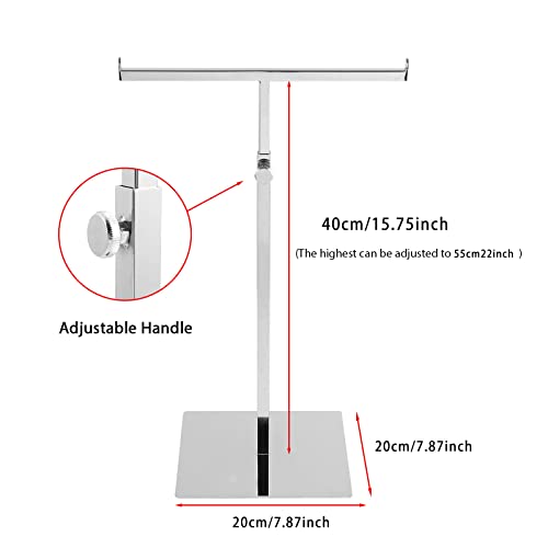 Polmart Countertop Jewelry/Scarf/Handbag T-Bar Display Stand with Adjustable Height - Silver (1 - Pack) Polmart