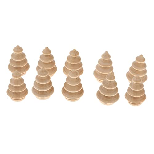 VILLCASE 20pcs Wooden Unfinished Tree Wood Xmas Tree Sculpture Christmas Unpainted Peg Doll Wood Christmas Ornament Unfinished Wood Toys Cake Topper VILLCASE