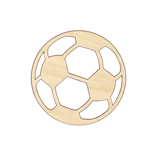 Soccer Ball Wood Craft Unfinished Wooden Cutout Art DIY Wooden Signs Inspirational Wall Plaque Rustic Wood Hanging Sign Decor for Home Living Room Arupkeer