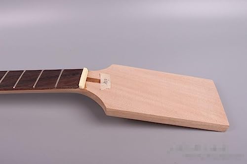 Electric Guitar Neck Blank 22 Fret 24.75 inch Mahogany Wood Paddle Head Rosewood Fretboard Guitar Neck Unfinished Electric Guitar Neck Replacement WoodArtSupply