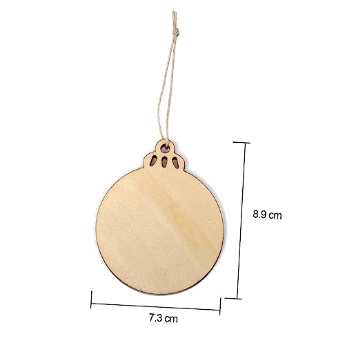 NOLITOY 80 Pcs Christmas Wooden Pendant Christmas Ornaments Unfinished Wood Slices Ornaments Paintable Christmas Hanging Ornaments Wooden Tree Cutout NOLITOY