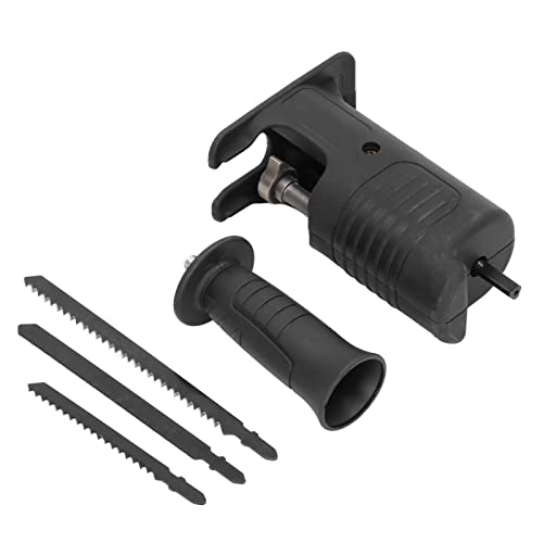 Cordless Drill Reciprocating Saw Attachment Kit with Metal Wood Cutting Jig Saws Blades, Electric Drill Modified Jigsaw Sabre Saw Adapter for Metal Pissente