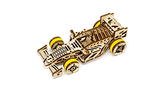 WOODEN.CITY Bolid Car Model Kit 3D Wooden Puzzles - Wooden Models for Adults to Build and Paint It Yourself - Wooden 3D Puzzles for Adults - Model WOODEN.CITY