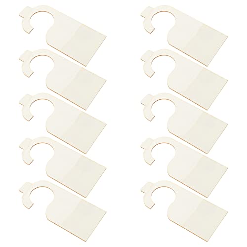 EXCEART 10pcs Unfinished Wood Door Sign Blank Wooden Hanger Plaque Graffiti Wood Chip Blank Wood Slices DIY Craft Project Message Notes Memo Board EXCEART
