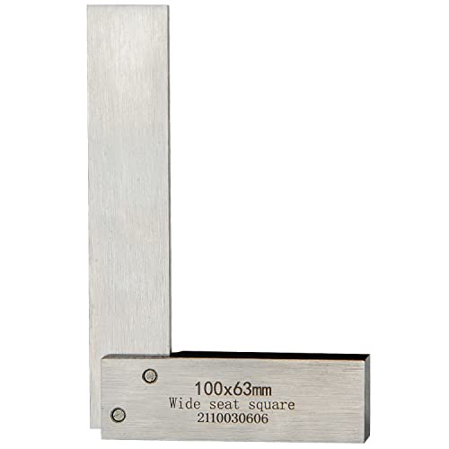 Boomgood Machinist Square Set Engineer Precision Mini Wide Base 90 Degree Right Angle Ruler Hardened Steel 4 Pieces, Silver (BG-0326) Boomgood