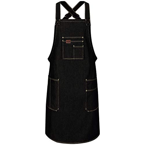 Red Kap mens Shop work utility aprons, Prewashed Black, 28W x 36L US Red Kap