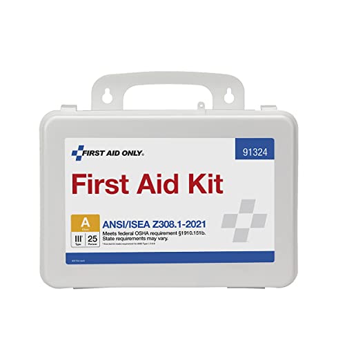 First Aid Only 91324 ANSI A 25-Person Emergency First Aid Kit for Office, Home, and Construction, 94 Pieces First Aid Only