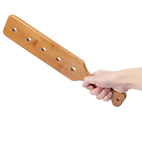 BATTIFE 14 inch Bamboo Paddle Lightweight Durable Smooth Paddle with Airflow Holes Unfinished Wooden Paddle BATTIFE