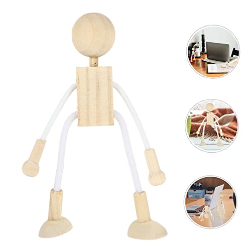COHEALI 6pcs Wooden Cartoon Toy Wooden Robots to Paint Wooden Peg People Unfinished Wood Playthings Wood Doll Figures Robot Decor Unfinished Wood COHEALI