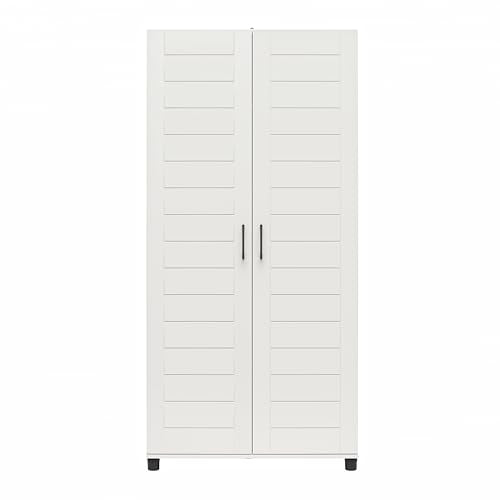Systembuild Evolution Loxley 36" Wide 2 Door Shiplap Cabinet in White SystemBuild