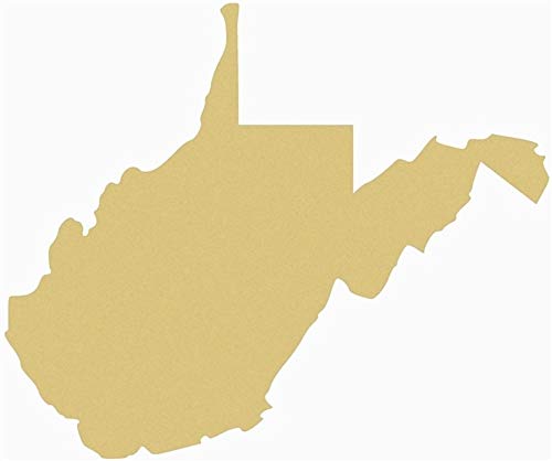States Cutout Unfinished Wood United States Geography School Decor Door Hanger MDF Shape Canvas Style 1 (18", WV) Diverse Woodworking