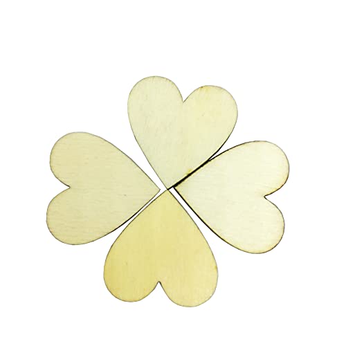 ccHuDE 50 Pcs Blank Unfinished Wooden Hearts Bulk Wood Slices Discs DIY Craft Cutout Pieces for Wedding Christmas Embellishments 2.0 inch ccHuDE